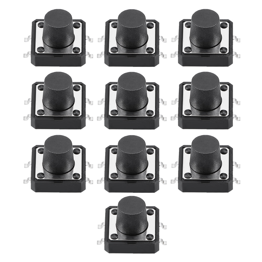 Harfington 12x12x9mm Momentary Panel PCB Surface Mounted Devices SMT Mount 4 Pins Push Button SPST Tactile Tact Switch 10PCS