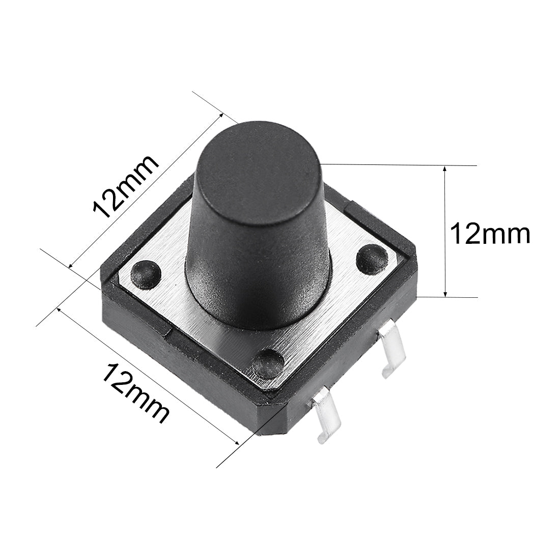 Harfington 12x12x12mm Panel Mini/Micro/Small PCB Momentary Tactile Tact Push Button Switch DIP 20PCS