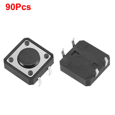 Harfington 12x12x7 Panel Mini/Micro/Small PCB Momentary Tactile Tact Push Button Switch DIP 90PCS