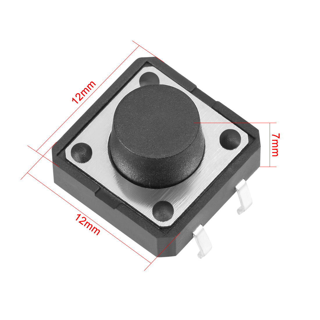 Harfington 12x12x7mm Size Panel Mini/Micro/Small PCB Momentary Tactile Tact Push Button Switch DIP 5PCS