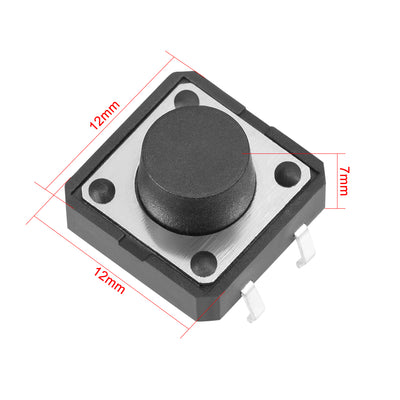 Harfington 12x12x7mm Size Panel Mini/Micro/Small PCB Momentary Tactile Tact Push Button Switch DIP 5PCS