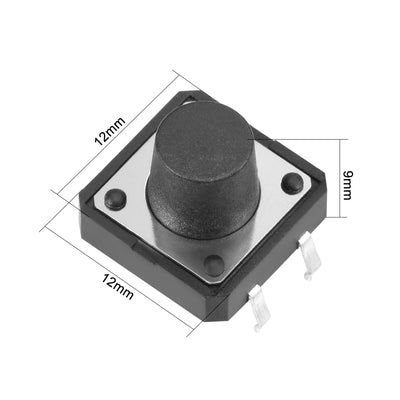 Harfington 12x12x9mm Panel Mini/Micro/Small PCB Momentary Tactile Tact Push Button Switch DIP 10PCS