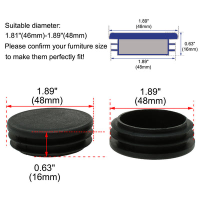 Harfington 1 7/8" 48mm OD Plastic Inserts Table Protector 2pcs, 0.43"-0.51" Inner Dia