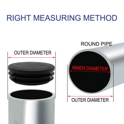 Harfington 1 7/8" 48mm OD Plastic Round Tube Ribbed Inserts End Cover Caps 15pcs, 1.81"-1.89" Inner Dia, Floor Furniture Chair Table Protector