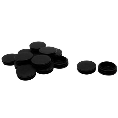 Harfington 1 7/8" 48mm OD Plastic Round Tube Ribbed Inserts End Cover Caps 15pcs, 1.81"-1.89" Inner Dia, Floor Furniture Chair Table Protector