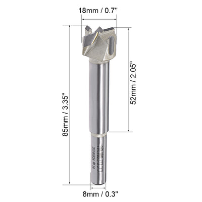Harfington 18mm Hinge Boring Forstner Drill Bits, 8mm x 30mm Shank