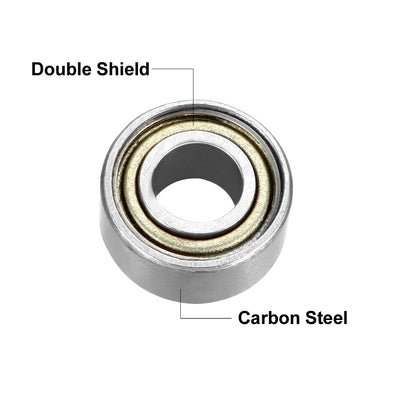 Harfington Uxcell Deep Groove Ball Bearings Metric Double Shielded Carbon Steel Z1 Level