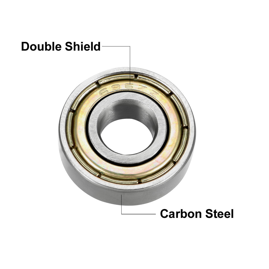 uxcell Uxcell Deep Groove Ball Bearings Metric Double Shielded Carbon Steel Z1