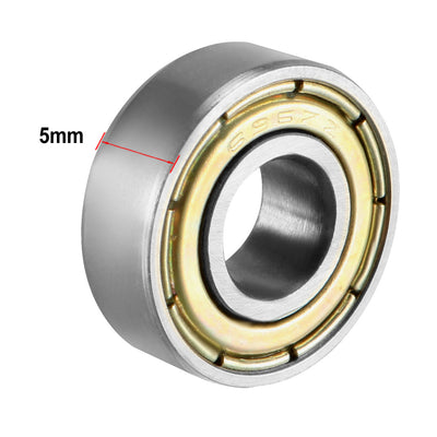 Harfington Uxcell Deep Groove Ball Bearings Metric Double Shielded Carbon Steel Z1