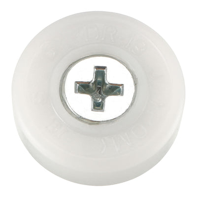 Harfington 2pcs 19x6x2mm Roller Idler Bearing Pulley Sliding Conveyor Wheel Threaded Rod M6*8 white