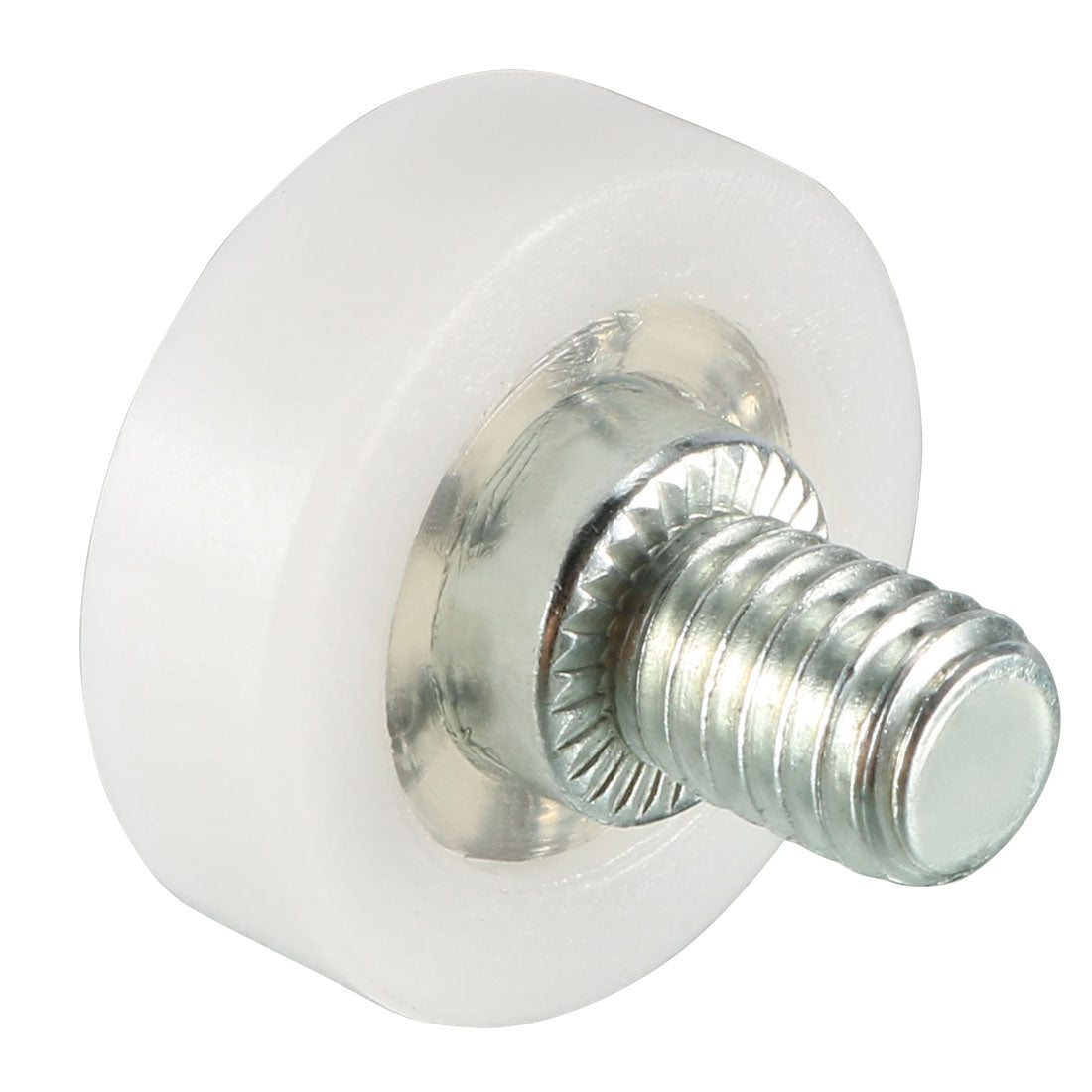 Harfington 2pcs 19x6x2mm Roller Idler Bearing Pulley Sliding Conveyor Wheel Threaded Rod M6*8 white