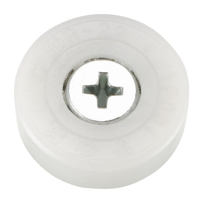 Harfington 2pcs 22x7x0.3mm Roller Idler Bearing Pulley Sliding Conveyor Wheel Threaded Rod M6*7 white