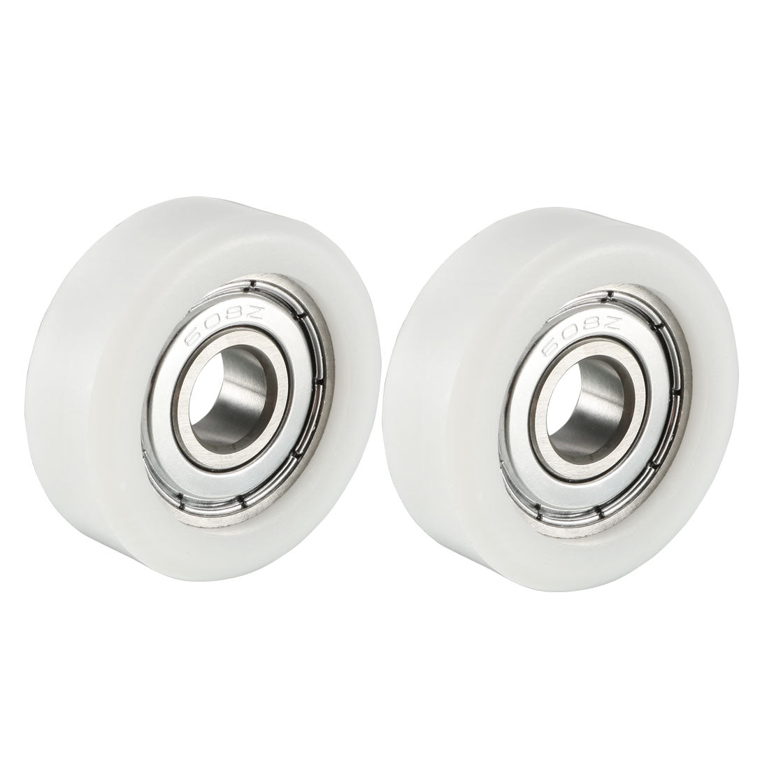 Harfington 2pcs 8x30x11mm Roller Idler Bearing Pulley Sliding Conveyor Wheel White