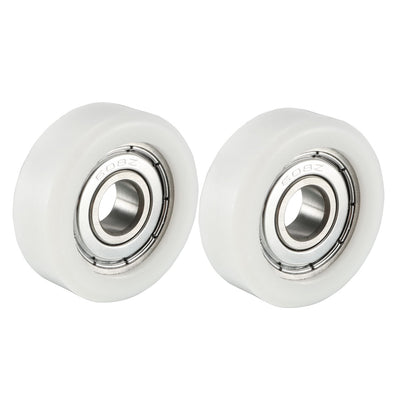 Harfington 2pcs 8x30x11mm Roller Idler Bearing Pulley Sliding Conveyor Wheel White