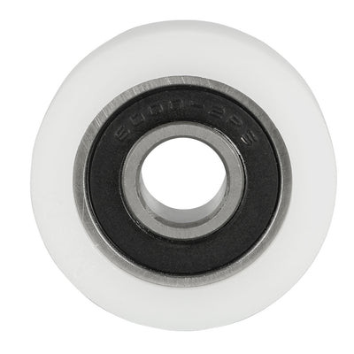 Harfington 2pcs 10x40x10mm Roller Idler Bearing Pulley Sliding Conveyor Wheel White