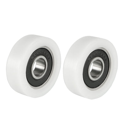 Harfington 2pcs 10x40x10mm Roller Idler Bearing Pulley Sliding Conveyor Wheel White