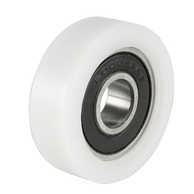 Harfington 2pcs 10x40x10mm Roller Idler Bearing Pulley Sliding Conveyor Wheel White