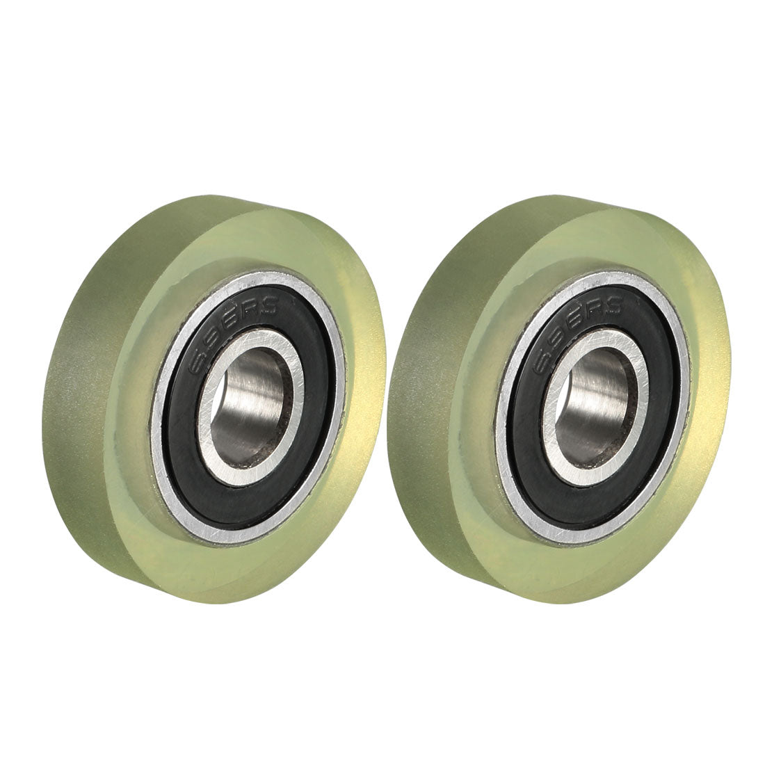 Harfington 2pcs 6x22x5mm Roller Idler Bearing Pulley Sliding Conveyor Wheel Clear