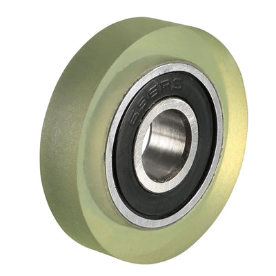 Harfington 2pcs 6x22x5mm Roller Idler Bearing Pulley Sliding Conveyor Wheel Clear