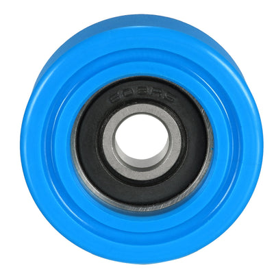 Harfington 2pcs 8x35x15mm Roller Idler Bearing Pulley Sliding Conveyor Wheel Blue