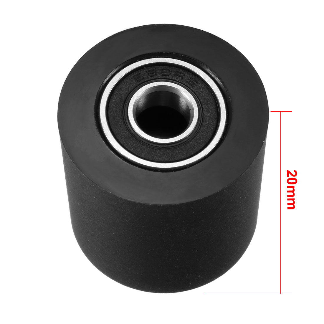 Harfington 2pcs 8x30x20mm Roller Idler Bearing Pulley Sliding Conveyor Wheel Black