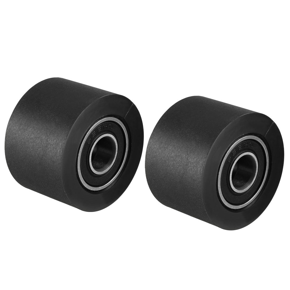 Harfington 2pcs 8x30x20mm Roller Idler Bearing Pulley Sliding Conveyor Wheel Black