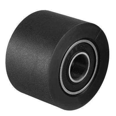 Harfington 2pcs 8x30x20mm Roller Idler Bearing Pulley Sliding Conveyor Wheel Black