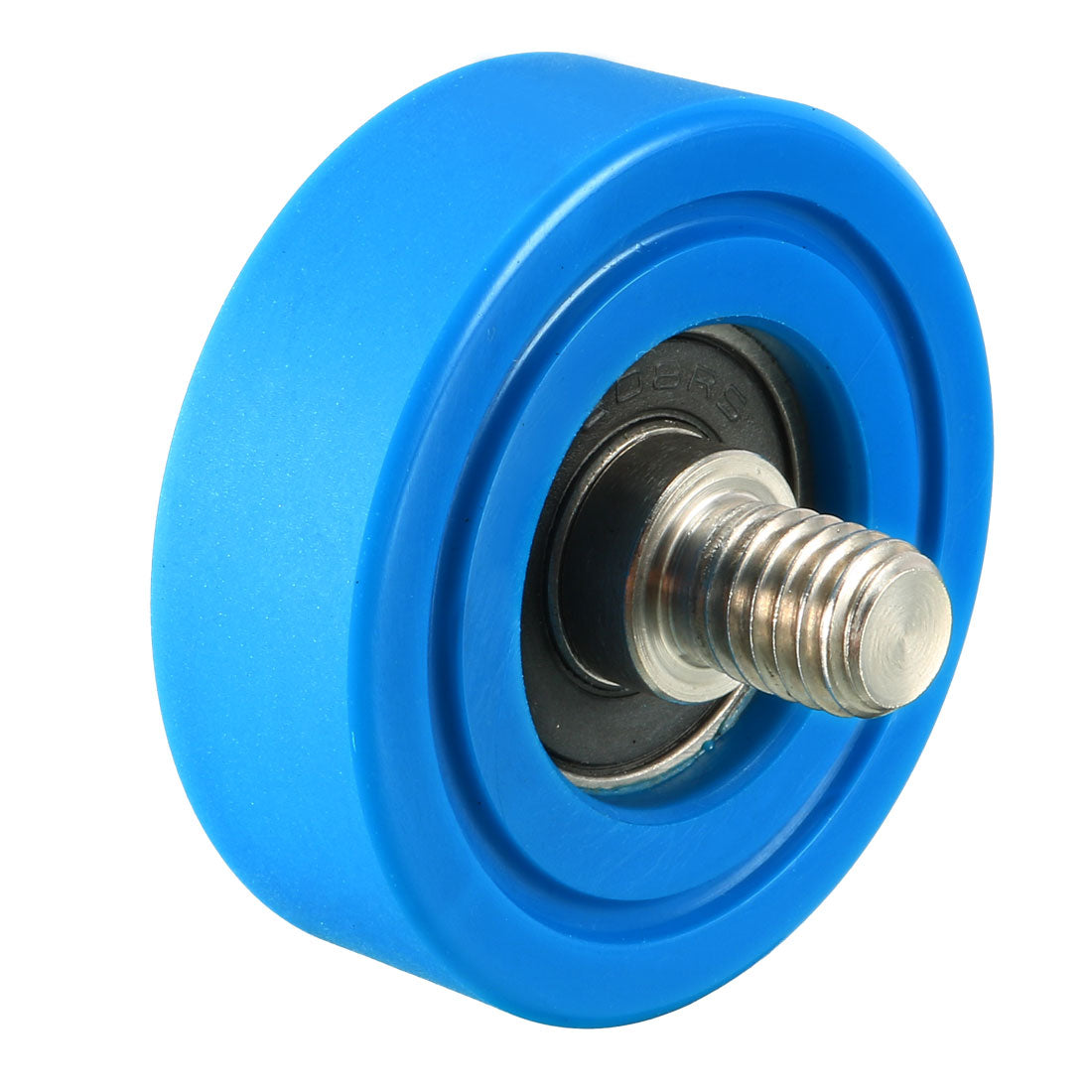 Harfington 2pcs 40x13x1mm Roller Idler Bearing Pulley Sliding Conveyor Wheel Threaded Rod M8*10 Blue
