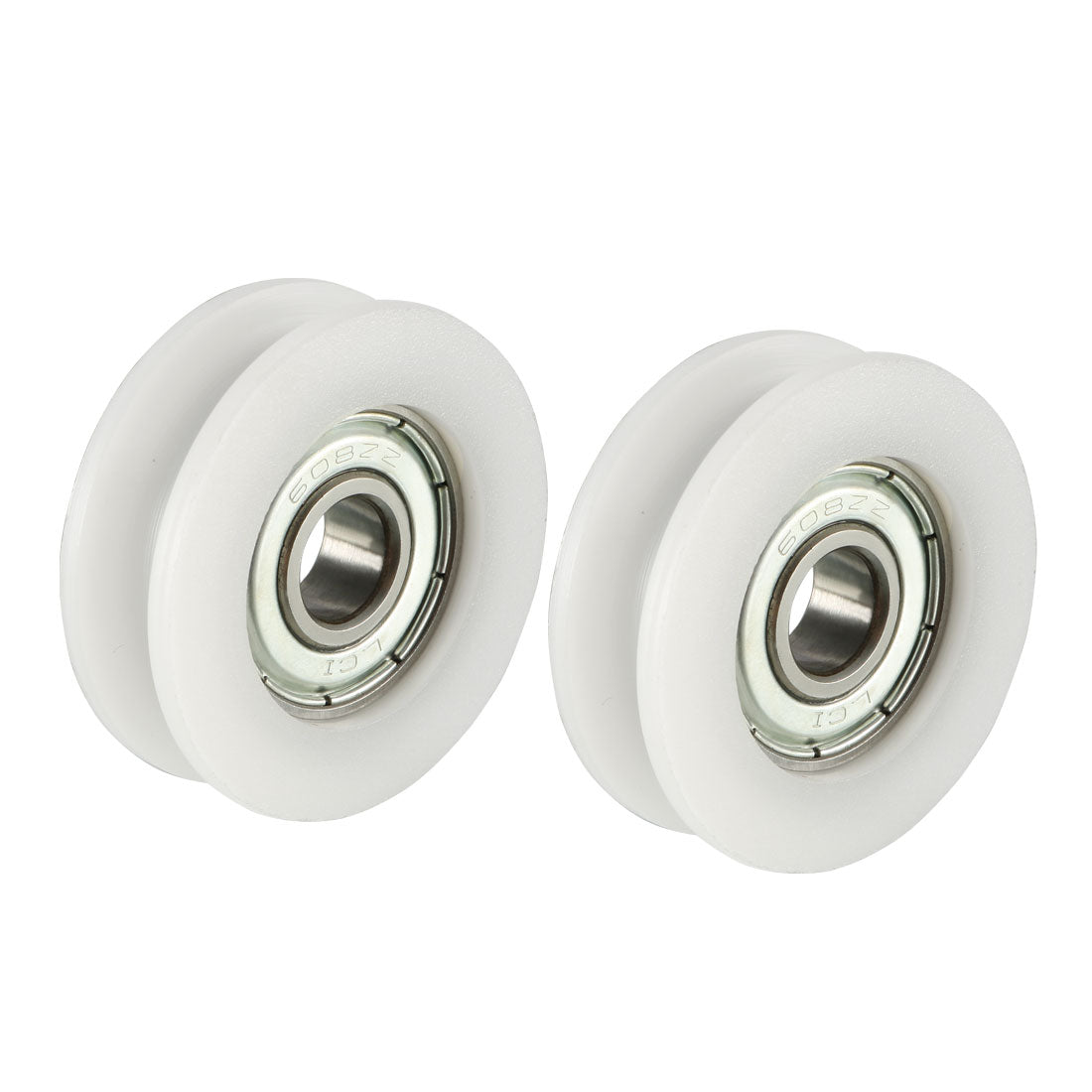 Harfington 2pcs 4.3mm Deep Metal U Groove Guide Bearing Pulley Rail Ball Wheel 8x34x11mm