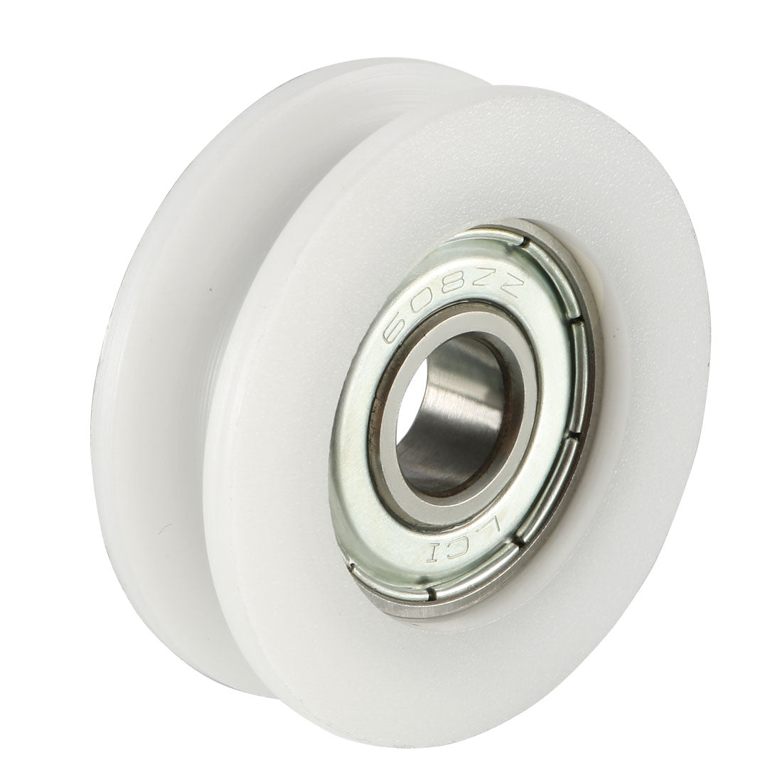 Harfington 2pcs 4.3mm Deep Metal U Groove Guide Bearing Pulley Rail Ball Wheel 8x34x11mm