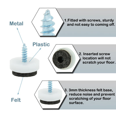 Harfington 18 Stück Filz-Pad-Nägel zum Nageln, Gleitschieber, 16 mm, 1,6 cm Durchmesser, für Holzmöbel, Stuhl, Schreibtisch, Beinfüße