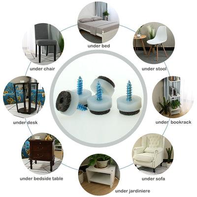 Harfington 18 Stück Filz-Pad-Nägel zum Nageln, Gleitschieber, 16 mm, 1,6 cm Durchmesser, für Holzmöbel, Stuhl, Schreibtisch, Beinfüße