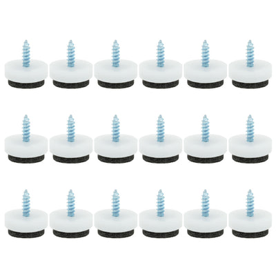 Harfington 18pcs Felt Pad Nails Nail-on Glide Slider 16mm 0.63" Dia for Wooden Furniture Chair Desk Leg Feet