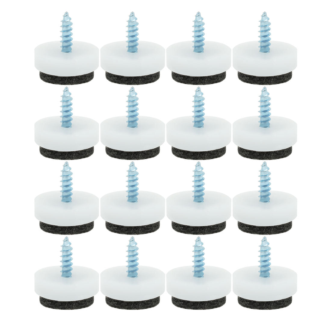 Harfington 16pcs Felt Pad Nails Nail-on Glide Slider 20mm 0.79" Dia for Wooden Furniture Chair Table Desk Stool Leg Feet White