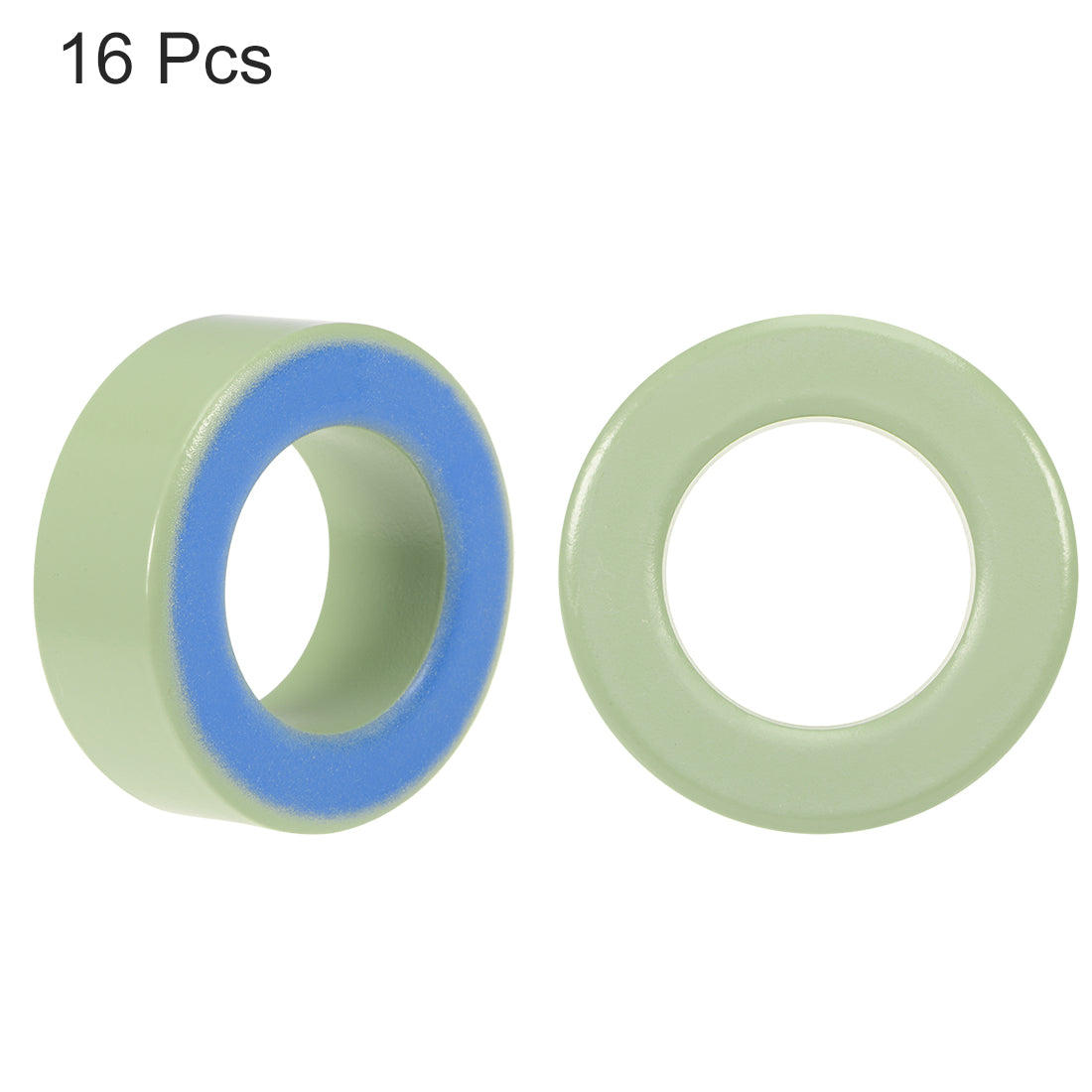 Harfington 16pcs 26.9 x 45 x 16.8mm Ferrite Ring Iron Powder Toroid Cores Light Green Blue