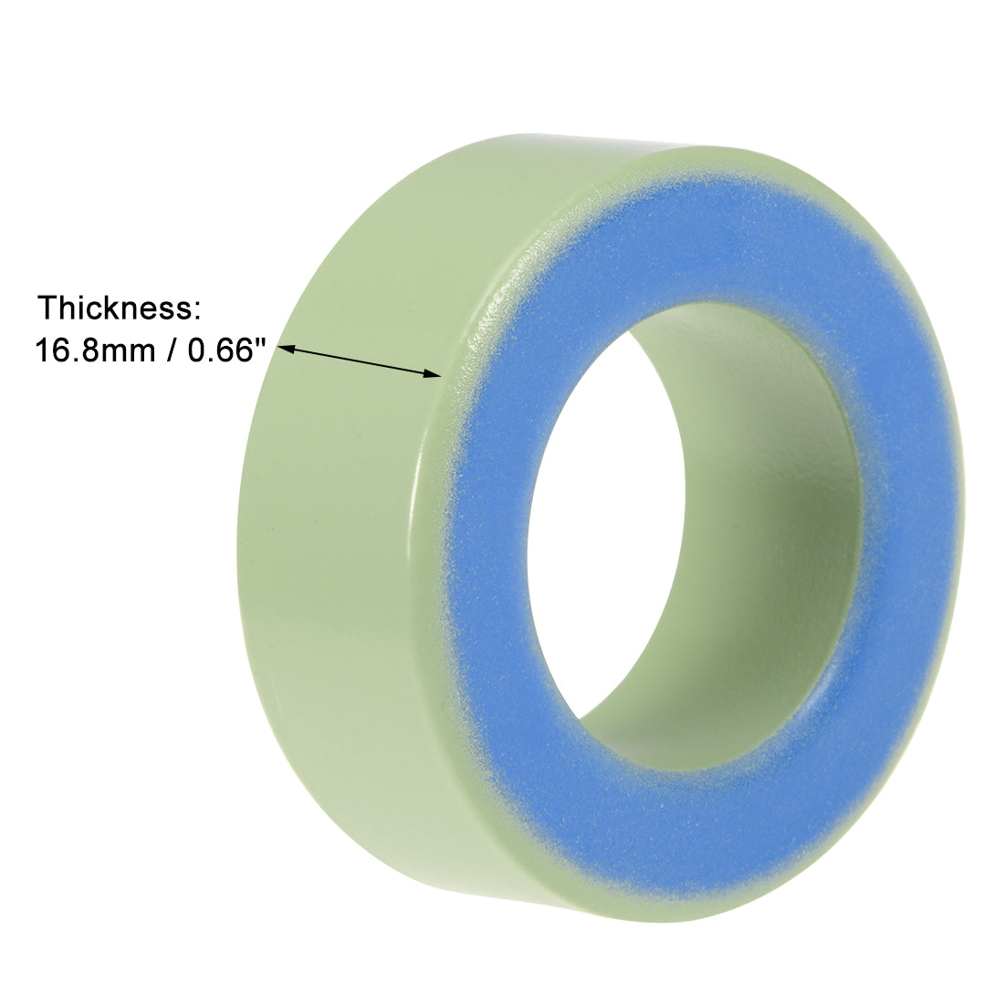 Harfington 16pcs 26.9 x 45 x 16.8mm Ferrite Ring Iron Powder Toroid Cores Light Green Blue
