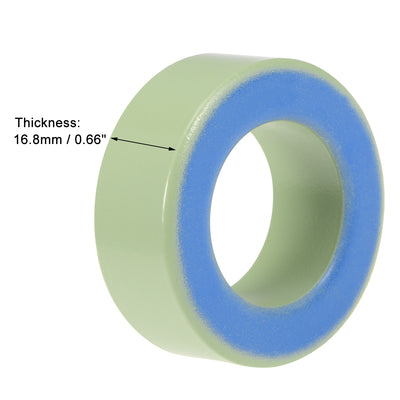 Harfington 16pcs 26.9 x 45 x 16.8mm Ferrite Ring Iron Powder Toroid Cores Light Green Blue