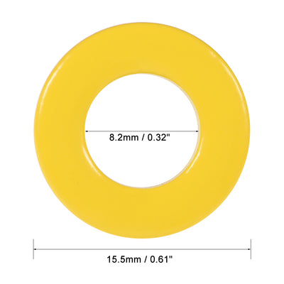 Harfington 13pcs 8.2 x 15.5 x 6.2mm Ferrite Ring Iron Powder Toroid Cores Yellow White