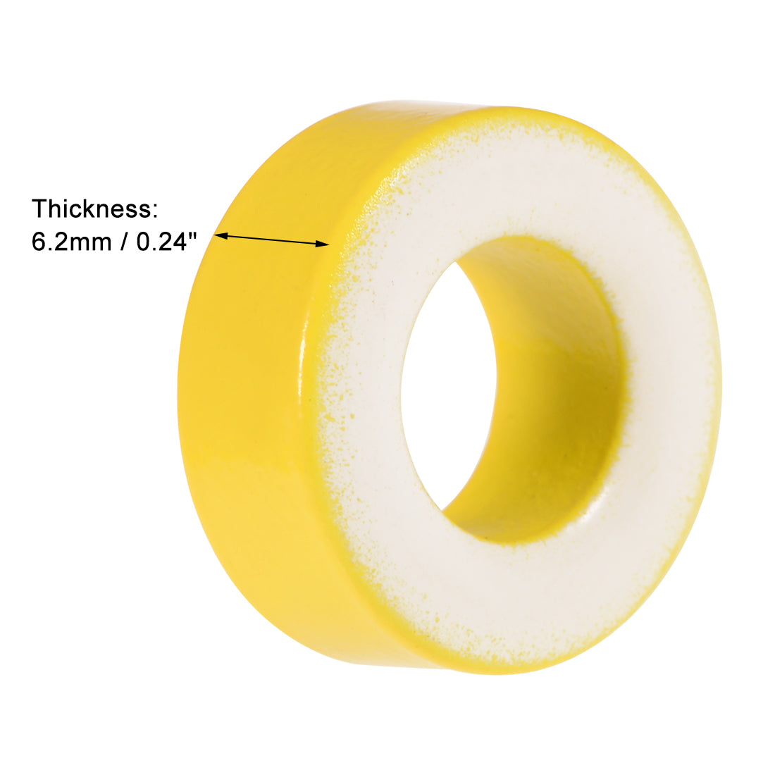 Harfington 13pcs 8.2 x 15.5 x 6.2mm Ferrite Ring Iron Powder Toroid Cores Yellow White