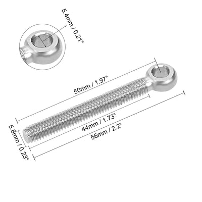 Harfington M x mm Stainless Steel Machine Lift Eye Bolt Rigging 10pcs