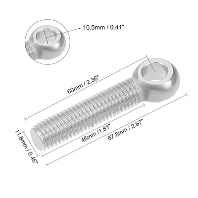Harfington M x mm 304 Stainless Steel Machine Lift Eye Bolt Rigging 10pcs