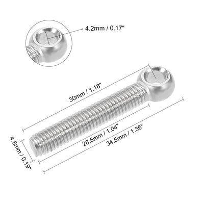 Harfington M x mm 304 Stainless Steel Machine Lift Eye Bolt Rigging 10pcs