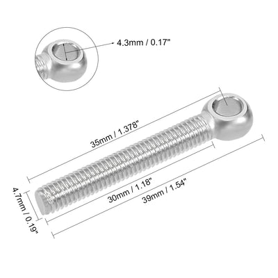Harfington M 304 Stainless Steel Machine Shoulder Lift Eye Bolt Rigging 20pcs