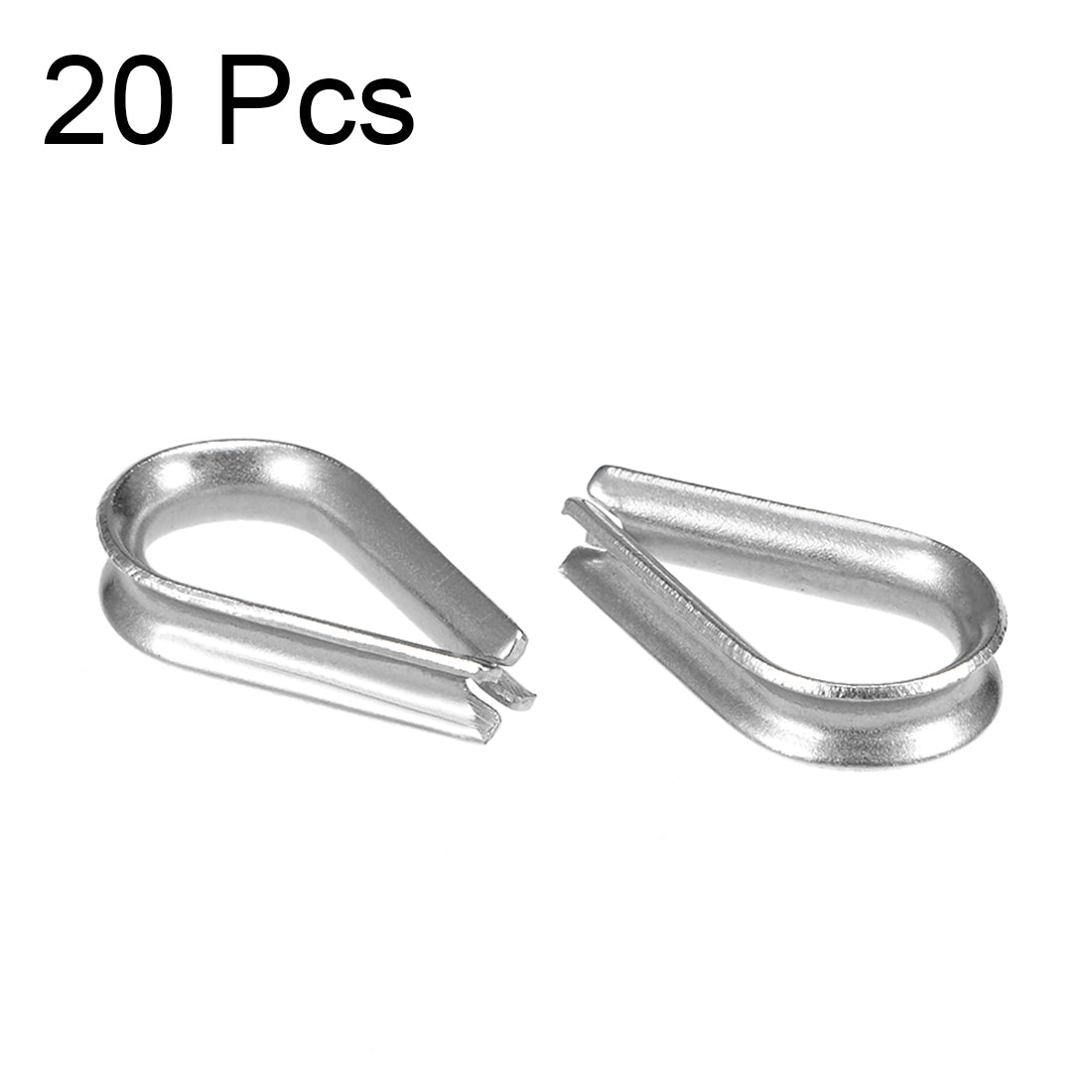 Harfington 20 Pcs M2 Stainless Steel 1/64" - 3/64" Wire Rope Cable Thimbles Rigging