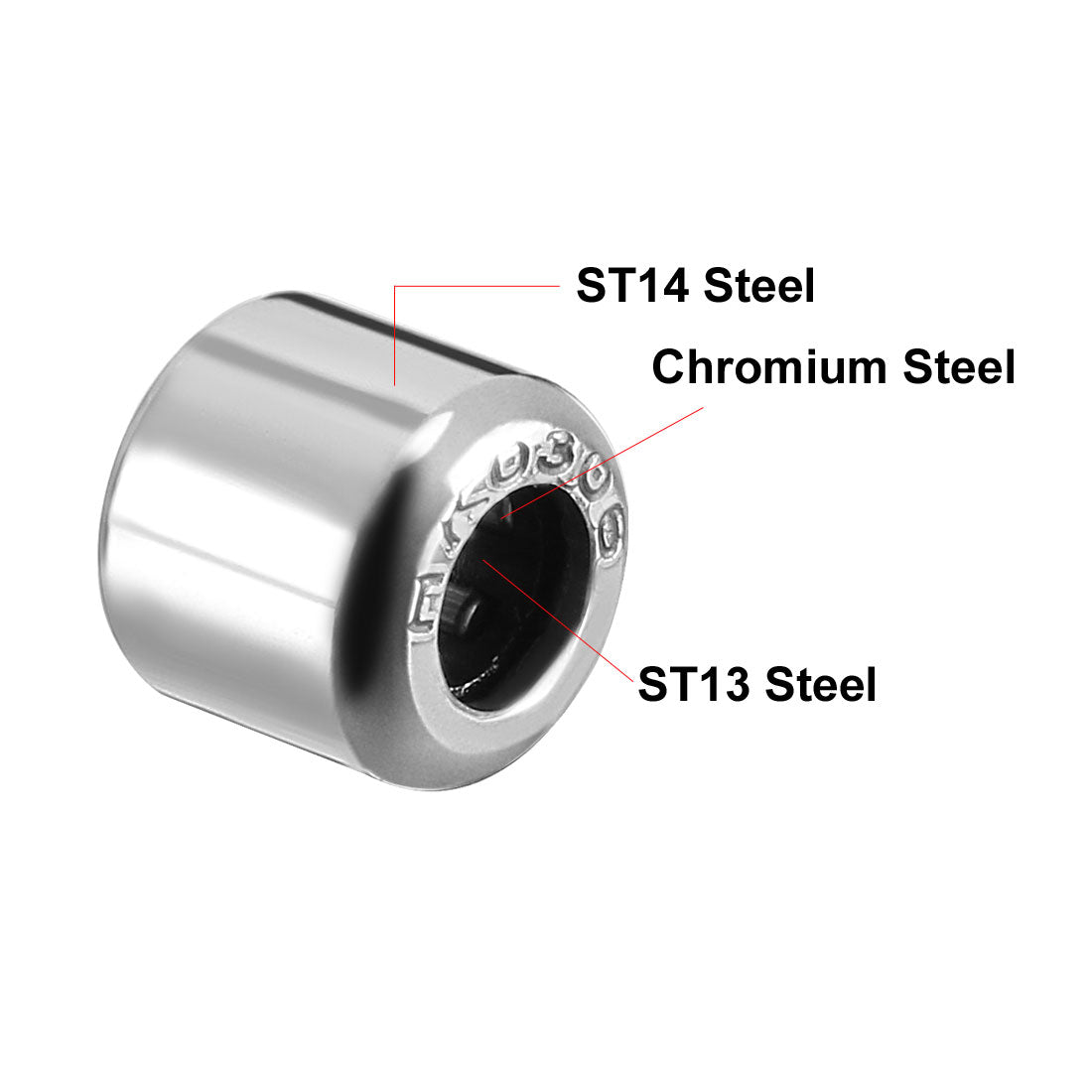 uxcell Uxcell HK Series Needle Roller Bearings, Stamping Steel Drawn Cup Metric