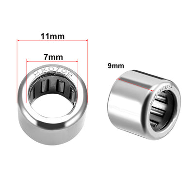 Harfington Uxcell HK Series Needle Roller Bearings, Stamping Steel Drawn Cup Metric