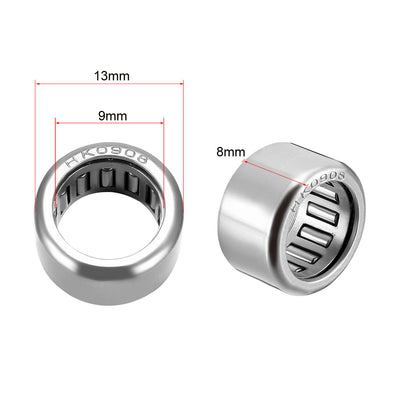 Harfington Uxcell HK Series Needle Roller Bearings, Stamping Steel Drawn Cup Metric