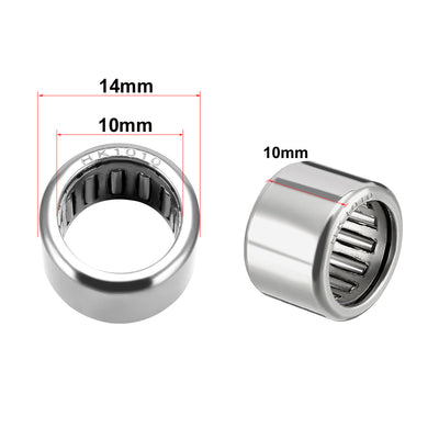 Harfington Uxcell HK Series Needle Roller Bearings, Stamping Steel Drawn Cup Metric
