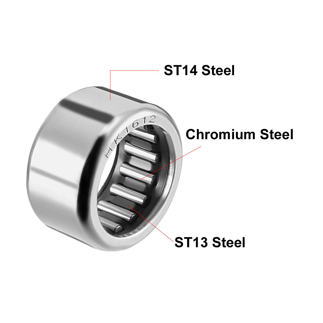 Harfington Needle Roller Bearings, Open End, Stamping Steel Drawn Cup, Metric