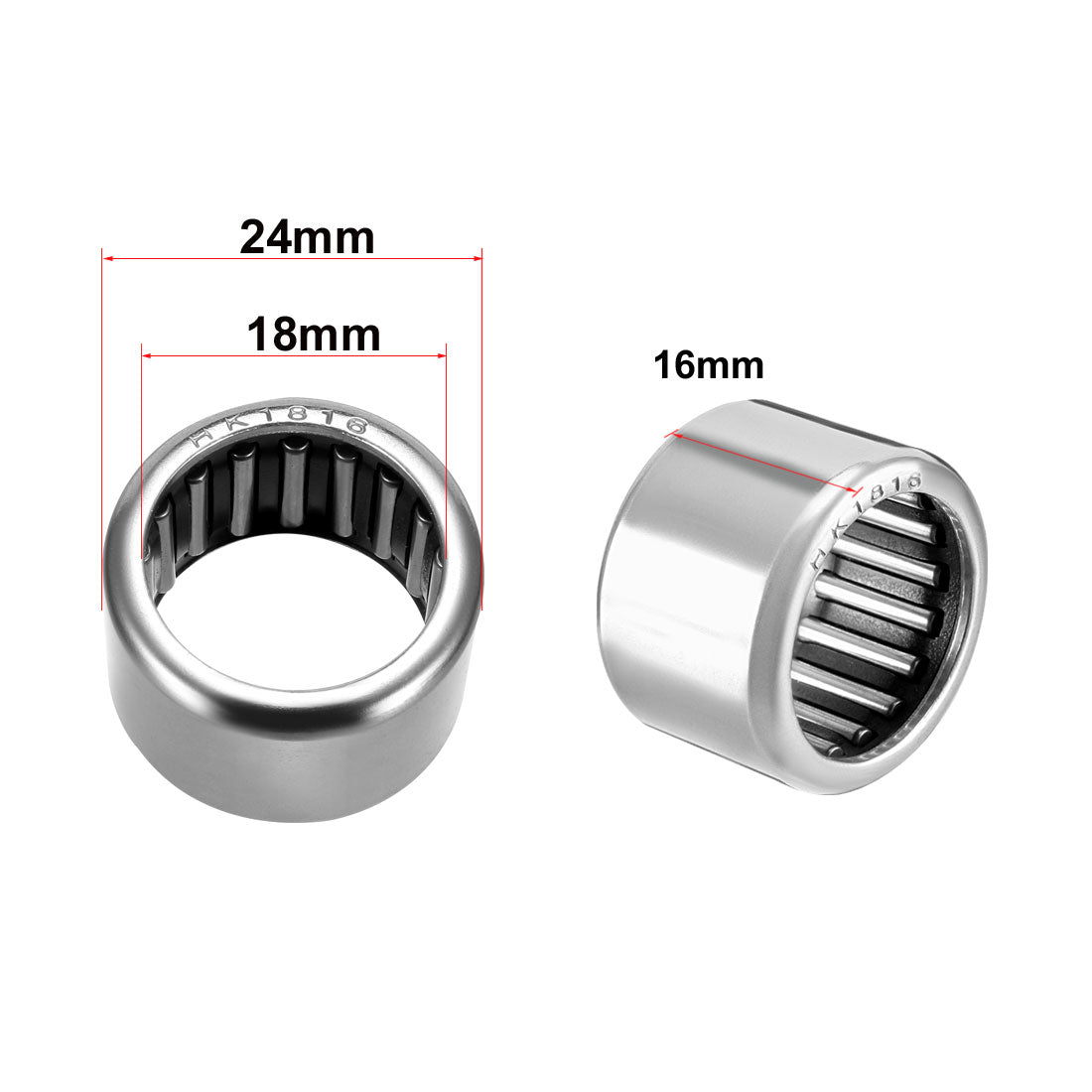 Harfington Needle Roller Bearings, Open End Stamping Steel Drawn Cup, Metric